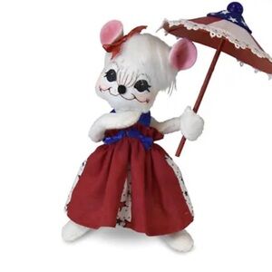 2019 Annalee Doll 6" 4th July Girl Mouse 260319 New Patriotic Summer Parasol